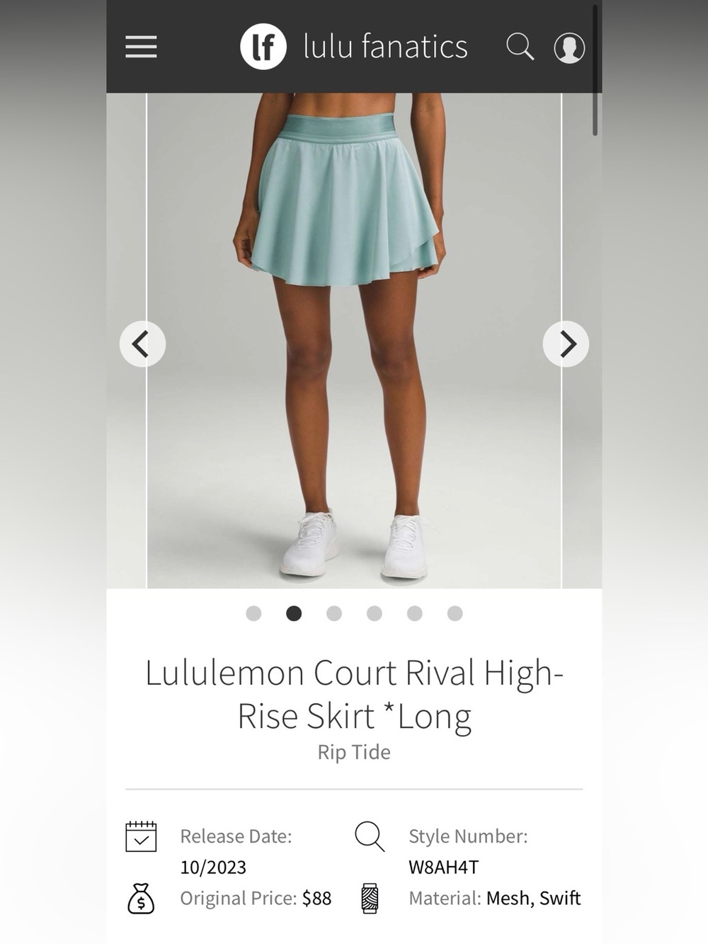 lululemon athletica Circle Skirt in Rip Tide Light Aqua